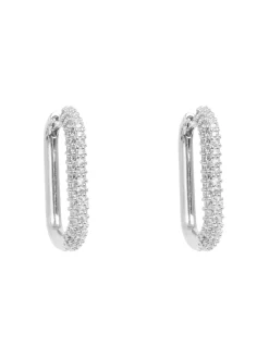 A&C OSLO EARRINGS BRASS 23MM OVAL HOOP W/cry