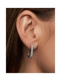 A&C OSLO EARRINGS BRASS 23MM OVAL HOOP W/cry