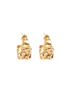 A&C OSLO EARRINGS CURLED CREOL 24MM STEEL 14K