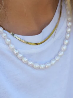 A&C OSLO NECKLACE SNAKE STEEL 14K