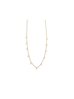 A&C OSLO NECKLACE W/DANGLING PEARLS STEEL 14K