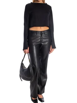 AHLVAR GALLERY BLOUSE LOLA CROPPED BLACK