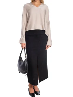 AHLVAR GALLERY BLOUSE NINA V-NECK GREIGE