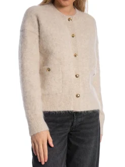 ANINE BING CARDIGAN BOBBIE LIGHT OAT