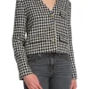 ANINE BING JACKET CARA CREAM AND BLACK HOUNDSTOOTH