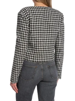 ANINE BING JACKET CARA CREAM AND BLACK HOUNDSTOOTH