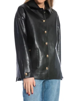 ANINE BING LEATHER JACKET LUCA BLACK RECYCLED