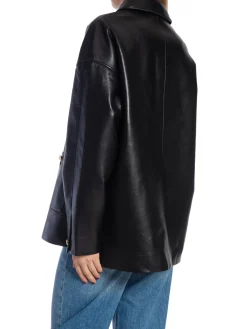 ANINE BING LEATHER JACKET LUCA BLACK RECYCLED