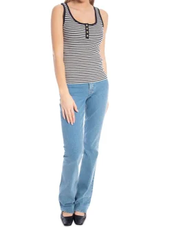 ANINE BING TOP ALESSIA CREAM AND BLACK STRIPE