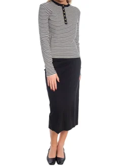 ANINE BING TOPP ALESSIA LONG CREAM/BLACK STRIPE