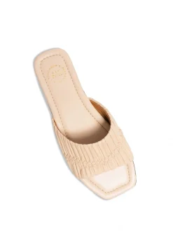 ATP ATELIER SANDAL CASORIA NAPPA PLISSÉ LIMESTONE