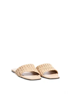 ATP ATELIER SANDAL CASORIA NAPPA PLISSÉ LIMESTONE