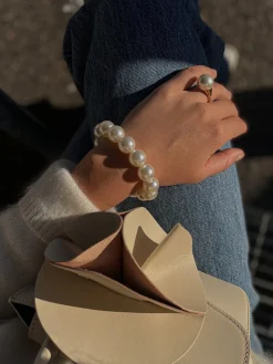 BOW19 BIG BRACELET PEARL BRACELET ELASTIC