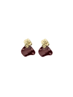 BOW19 DETAILS EARRINGS VIOLET BURGUNDY