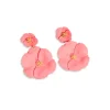 BOW19 EARRINGS FLOWER TWIN CORAL