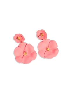 BOW19 EARRINGS FLOWER TWIN CORAL