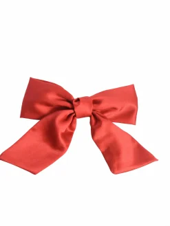 BOW19 HAIR CLIP SATIN RED