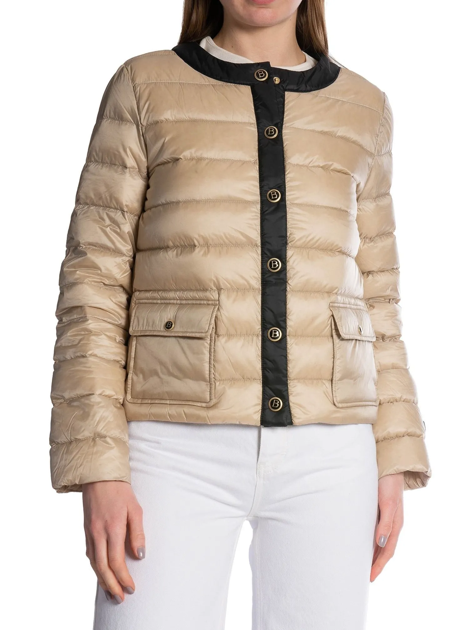 BUSNEL JACKET IDA CONTRAST LIGHT BEIGE BLACK