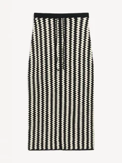BY MALENE BIRGER SKIRT RAZE CROCHET BLACK & WHITE