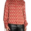 BY MALINA BLOUSE GABRIELA WINTER FLORAL BERRY RED