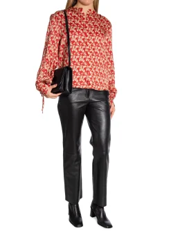 BY MALINA BLOUSE GABRIELA WINTER FLORAL BERRY RED