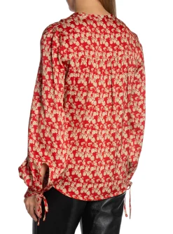 BY MALINA BLOUSE GABRIELA WINTER FLORAL BERRY RED