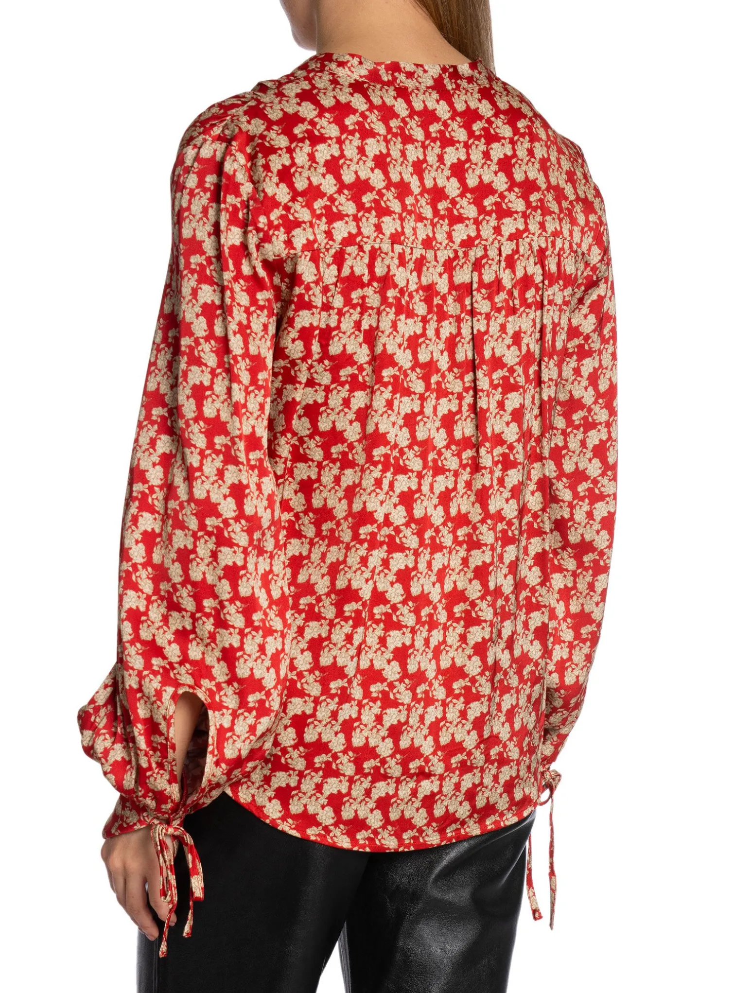 BY MALINA BLOUSE GABRIELA WINTER FLORAL BERRY RED
