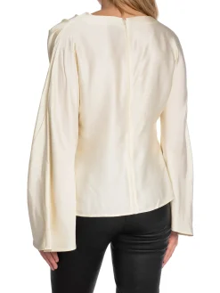 BY MALINA BLOUSE MACKENZIE WIDE SLEEVE DRAPED VANILLA