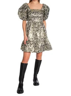 BY MALINA DRESS COLUMBINE MULTI METALLIC