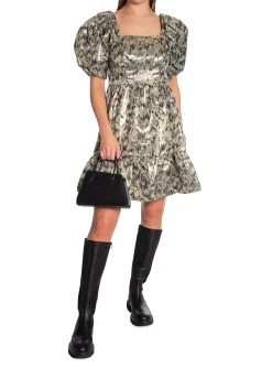 BY MALINA DRESS COLUMBINE MULTI METALLIC