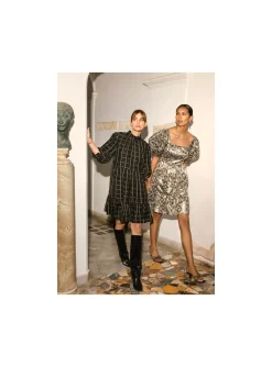 BY MALINA DRESS COLUMBINE MULTI METALLIC