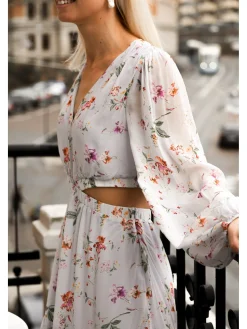 BY MALINA DRESS HOLLIE SOFT FLORAL SKY BLUE