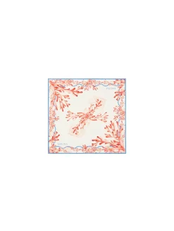 BY MALINA SCARF SILK TWILL CORAL RED