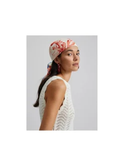 BY MALINA SCARF SILK TWILL CORAL RED