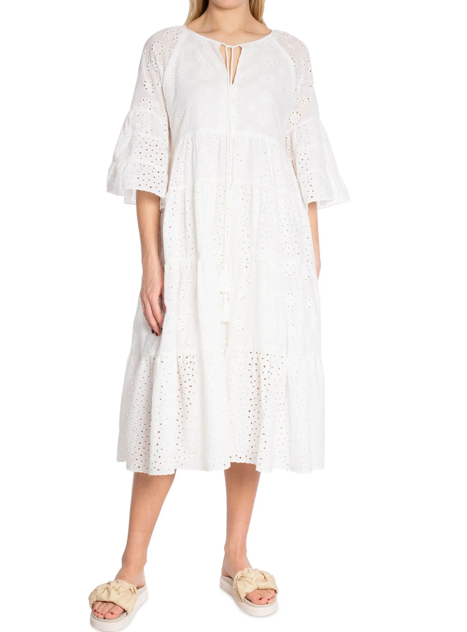 BY MALINA DRESS FLEUR MAXI WHITE