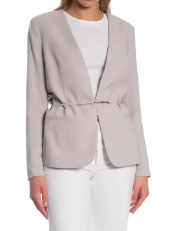 CALVIN KLEIN BLAZER STRUCTURED TWILL SLIM SAND PEBBLE