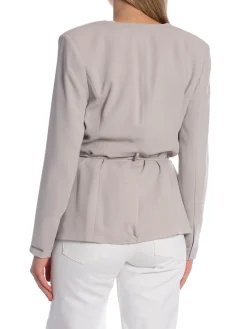 CALVIN KLEIN BLAZER STRUCTURED TWILL SLIM SAND PEBBLE