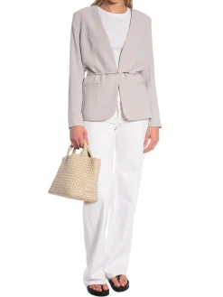 CALVIN KLEIN BLAZER STRUCTURED TWILL SLIM SAND PEBBLE