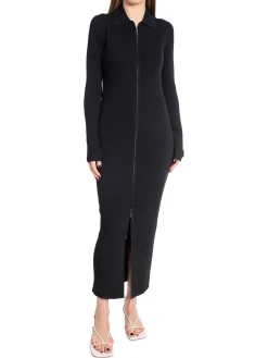 CALVIN KLEIN DRESS ICONIC RIB SHIRT DRESS BLACK