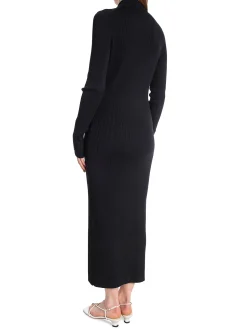 CALVIN KLEIN DRESS ICONIC RIB SHIRT DRESS BLACK