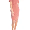 CALVIN KLEIN DRESS SCUBA CREPE FRONT TWIST LIGHT MAHOGANY