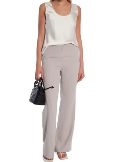 CALVIN KLEIN PANTS STRUCTURE TWILL WIDE LEG PANT SAND PEBBLE