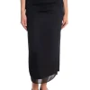 CALVIN KLEIN SKIRT SHEER PANEL LAYER ANKLE BLACK