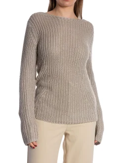 CALVIN KLEIN SWEATER SILK BLEND RELAXED SILVER LINING