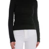 CALVIN KLEIN TOP JERSEY C-NECK METAL TOP BLACK