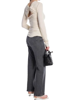 CALVIN KLEIN TOP JERSEY C-NECK METAL TOP SESERT SAND DUNE