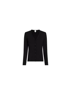 CALVIN KLEIN TOP MODAL RIB V-NK CARDI BLACK