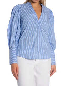 CO´COUTURE BLOUSE ADDIE STRIPE PALE BLUE