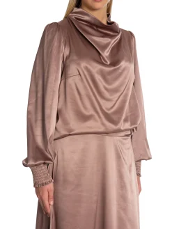 CO´COUTURE BLOUSE CAMERON WATERFALL LS WALNUT