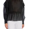 CO'COUTURE BLOUSE MONIQUE FRILL BLACK